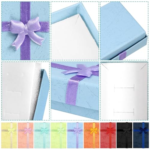 PRALB 18PCS Assorted Jewelry Gifts Boxes, Cardboard Ring Boxes With Padding Gifts Paper Boxes Jewelry Storage Cube Satin R...