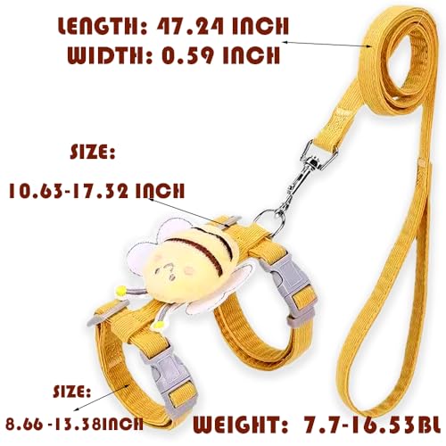Cat Harness and Leash Set, Cat Harness Escape Proof, Rabbit Harness and Leash Set, Costumes for Cats and Bunny(A, Middle)