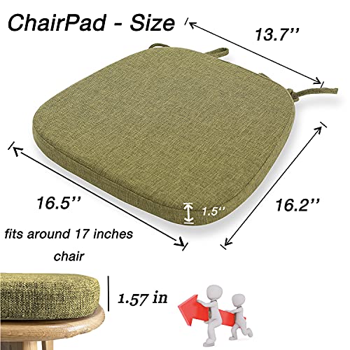 KGPLOME Chair Cushion with Ties for Dining Chairs - Memory Foam Non Slip Kitchen Chair Pad and Dining Seat Cushion with Ma...