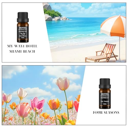 Hotel Collection Diffuser Essential Oil Gift Set,Hotel Scents for Home,Stress Relief Air Freshening,My Way,The Beach Villa...
