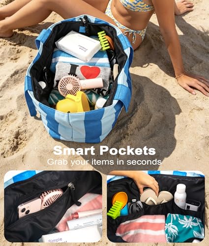Bagelite Beach Bags Waterproof Sandproof, XL Large Pool Tote Bag for Women