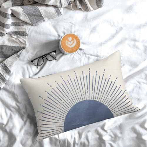 JEFERSO Summer Blue Pillow Covers 12x20 Set of 2 Stripes Sunshine Decorations Outdoor Throw Pillows Boho Sunset Sun Decora...