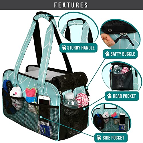 PetAmi Small Dog Purse Carrier, Soft-Sided Pet Carrier Bag with Pockets, Portable Puppy Cat Travel Handbag Tote, Airline A...