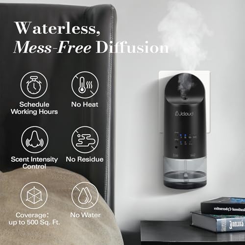 JCLOUD Plug in Diffuser for Essential Oils, Waterless Scent Diffuser Cover Up to 500 Sq. Ft. for Home, Office, Spa - Porta...