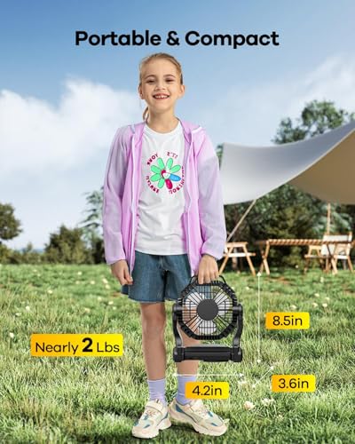 30000mAh Rechargeable Camping Fan with LED Lantern,Portable Battery Powered Outdoor Fan for Bedroom,Camping,Travel,Hiking,...