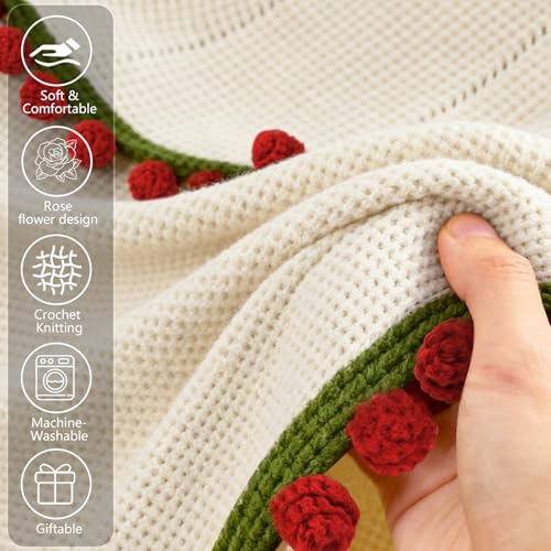 Mothers Day Blanket Gifts for Mom, Romantic Birthday Gifts for Wife from Husband: Premium Finished Crochet Flower Bouquet ...