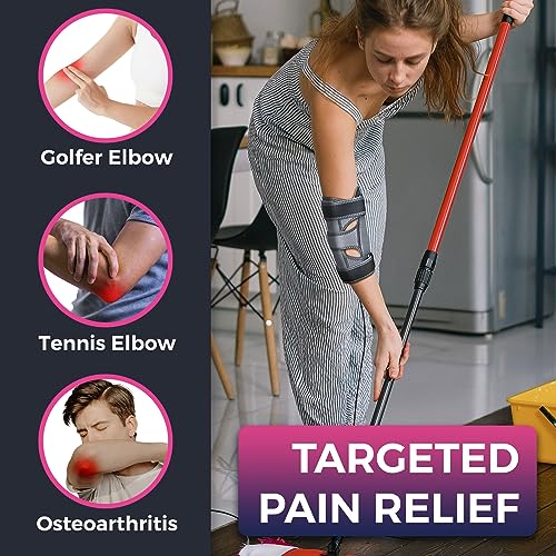 CREATRILL Elbow Heating Pad for Cubital Tunnel and Tennis Elbow Relief, Heated Elbow Brace Arm Heating Pad Sleeve for Ulna...