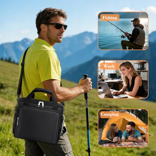 Coobiiya Insulated Lunch Bag Cooler Bag,Lunch Box for Men Leakproof,Portable Cooler Freezable Soft Lunchbox for Adult Camp...