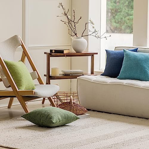Home Brilliant 2 Pack Lined Linen Solid Textured Large Throw Euro Pillow Sham 26x26 Cushion Spring Pillow Cover for Couch ...
