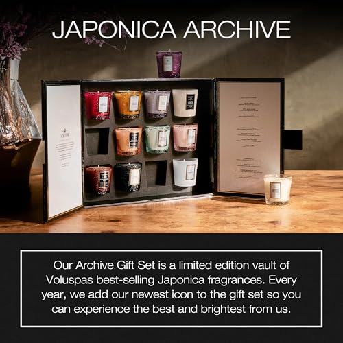 Voluspa Japonica Archive 12 Pc Votive Scented Candles Gift Set, 1.25 oz Each, Scented Candles for Home, 15 Hour Burn Time ...