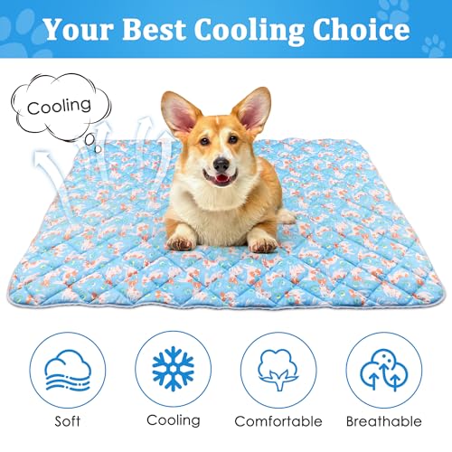 Dog Cooling Mat, Cooling Blanket for Dogs Bed Cover, Ice Silk Cool Pad for Dogs Furniture Protector, Premium Soft Washable...