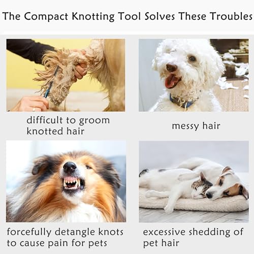 Cyhdddr 5Pcs Knotting Comb for Cats, Pet Knotting Comb De knotting comb for Dog Pet Hair Removal Tool Cat Dog Grooming Sup...