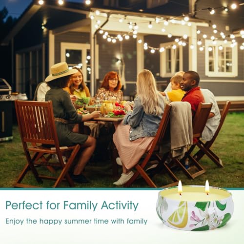 Citronella Candles Outdoor, 4 Pack Soy Wax Lemongrass Candles, Decorative Jar Scented Candle for Patio Garden Backyard Cam...