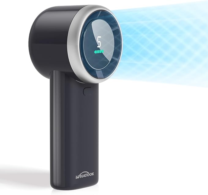 WHATOOK Portable Handheld Mini Fan: High Speed Cooling Fan, 10 Hours Battery Life, USB Rechargeable, Small Essentials for ...
