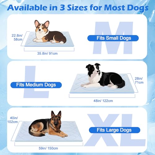 Tivray Dog Cooling Mat, 48'' × 28'' Large, Self-Cooling Mat for Dog Reversible (Cool & Warm), Double-Sided Pet Cool Pads f...