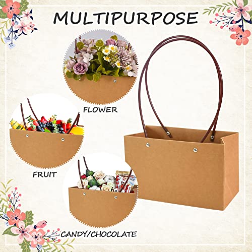 BEISHIDA Multi Flower Gift Bags for Bouquets,4PCS Rectangle Flower Bouquet Box with Handle for Bouquet Packaging Floral Wr...