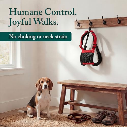Sporn No Pull Dog Harness, Durable Nylon Mesh Harness for Medium Dogs, No Choke Design, Padded Restraint Sleeves, Adjustab...