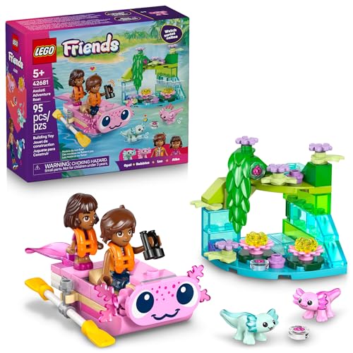 LEGO Friends Axolotl Adventure Boat Building Toy for Girls & Boys - Pretend Play Set for Kids, Ages 5+ - W/Leo Minidoll, A...