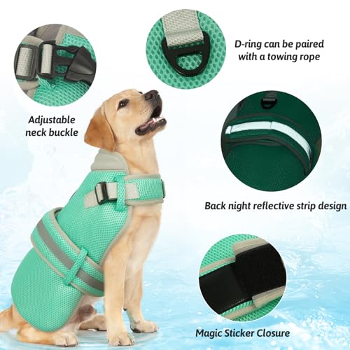 OUOBOB Dog Cooling Vest for Medium Dogs,Lightweight Cooling Dog Jacket,Breathable Mesh Dogs Shirt Harness Vest with Adjust...