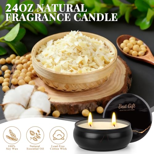 Mens Scented Candle Gift Set 4 Pack Men Candles for Home Scented, 24oz Soy Candle 240 Hour Mens Scented Candle Gift Set fo...