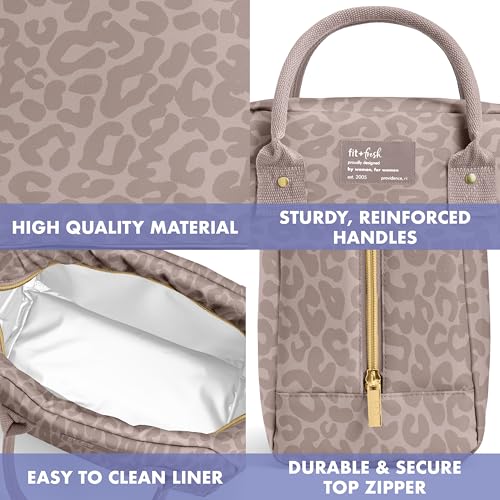 Fit & Fresh Bloomington Lunch Bag for Women - Insulated Large Lunch Box for Work with Containers, Leak-Resistant, Stain-Re...