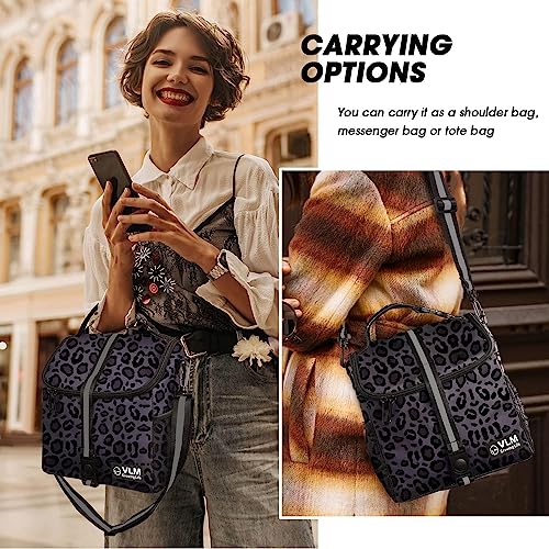 VLM Lunch Bags for Women,Leakproof Insulated Floral Lunch Box with Adjustable Shoulder Strap Reusable Zipper Cooler Tote B...