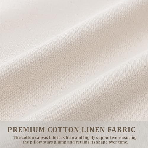 Laolitou Decorative Lumbar Pillow Covers 20×12 Pack of 2, Boho Cotton Linen Soft Cozy Neutral Throw Pillow Cases for Livin...