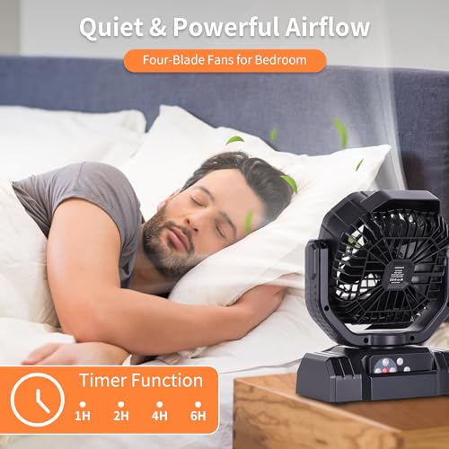 AVV 20000mAh High Speed Portable Camping Rechargeable Fan with Remote Control, Battery Powered with Auto Oscillating with ...