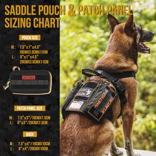 OneTigris Service Dog Vest Harness, Service Dog Cape Guardian Dog Backpack Harness with Pouches Dog Saddle Bag for Small M...