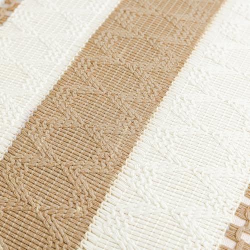 Laolitou Decorative Lumbar Pillow Covers 20×12 Pack of 2, Boho Cotton Linen Soft Cozy Neutral Throw Pillow Cases for Livin...