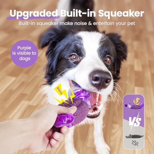 HGB Tough Dog Chew Toys for Aggressive Chewers, Squeaky Indestructible Dog Toy for Large Dogs to Keep Them Busy & Reduce B...