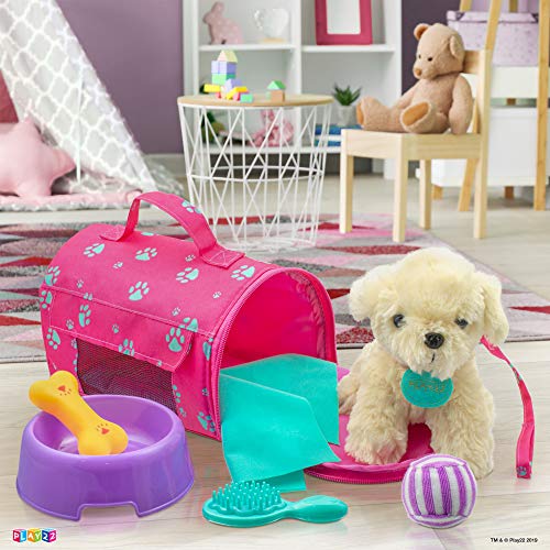 Play22 Plush Puppy Doll Set for Kids 9 PCS - Baby Doll Accessories - Doll Puppy Set - 4 Year Old Girl Birthday Gifts, Litt...