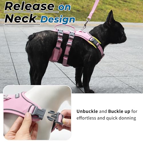 Wuffley Escape Proof Dog Harness and Leash Set, Lightweight Dog Harness with Lift and Assist Handle, No Pull Reflective Pe...