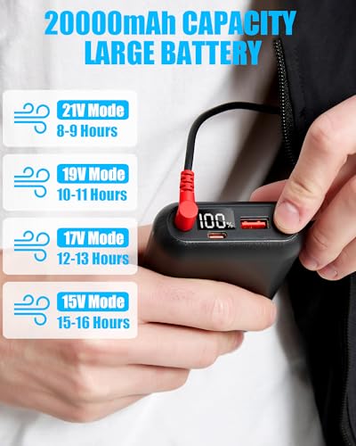 Lvkakmox Cooling Vest Jacket with 2 Fans - Men and Women 21V Air Conditioner Vests, With 20000mAh Battery