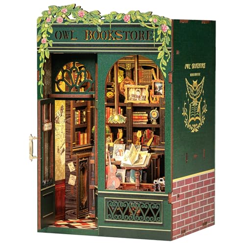 CUTEBEE Book Nook Kit - DIY Miniature House Kit for Adults, Teens and Beginners, Dollhouse Booknook Library Tiny House Boo...