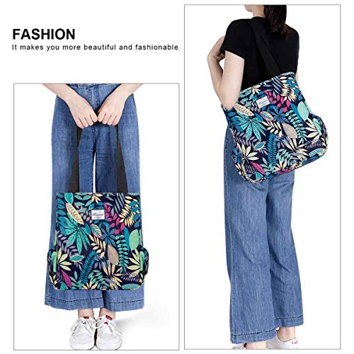 KAMO Floral Tote Bag - Waterproof Lightweight Handbags Travel Shoulder Bag for Hiking Yoga Gym Swimming Travel Beach