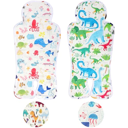 Suzile 2 Pcs Baby Gel Car Seat Cooler Pad Double Side Universal Breathable Stroller Cooler Mat Car Seat Cooling Pad Stroll...