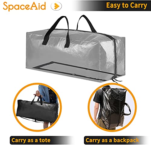 SpaceAid Heavy Duty Moving Bags 8 Pack, Large Storage Totes Bins with Backpack Straps, Strong Handles & Zippers, Packing M...