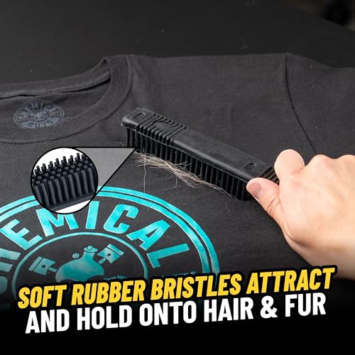 Chemical Guys Professional Rubber Pet Hair Removal Brush – Multi Surface Detailing & Pet Hair Removal Tool for Cars, Truck...