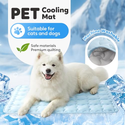 YAUNJI Dog Cooling Eco-Friendly Mat, 2026 New Portable Pet Cooling Pad for Dogs Cats Sleeping Mat for Home Outdoor, Washab...