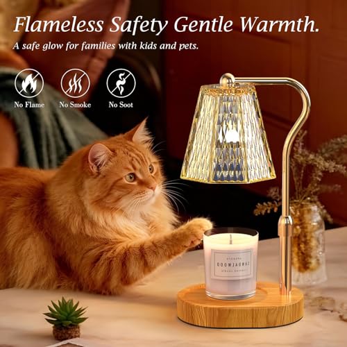 Candle Warmer Lamp with Timer Dimmable Gifts for Women, Adjustable Height Wax Warmer Lamp for Scented Candles, House Warmi...