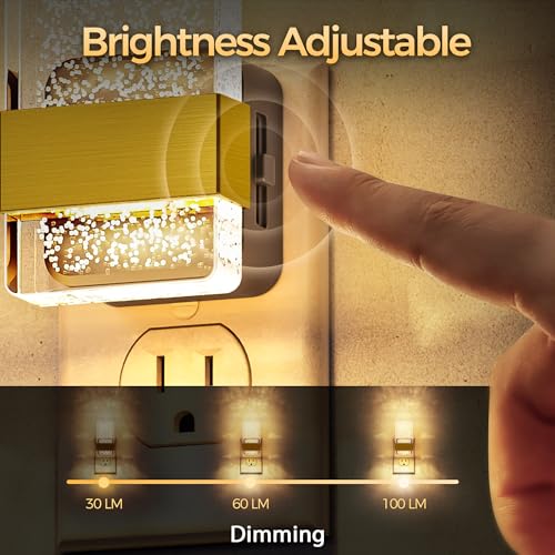 DORESshop LED Night Lights Plug Into Wall [2 Pack], 0-100LM Dimmable Nightlight, Bubble Decorative Night Light with Dusk-t...