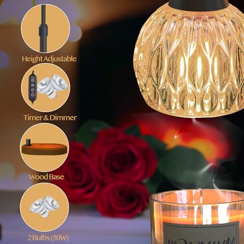 MimamsaCam Candle Warmer, Candle Warmer Lamp with Timer/Dimmer,Wax Melt Warmer for Bedroom décor, Gift for Mom, Height Adj...