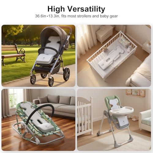 AMACOOL Baby Stroller Cooling Pad, 3D Breathable Carseat Cooling Pad with 2 Built-in Blower, Max 10H Ventilation 3 Speeds ...