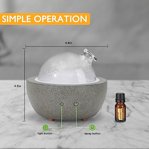 Essential Oil Aromatherapy Diffuser for Home Bedroom Large Room Glass Stone Ultrasonic Air Scent Mist Aroma Diffuser 200ML...