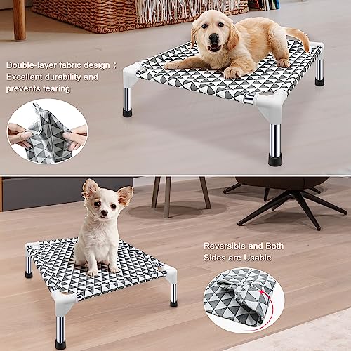 Kuntrust Elevated Outdoor Dog Bed Updated Raised Pet Cot Cooling Puppy Bed Lifted Dog Bed for Small Pets|Indoor Detachable...
