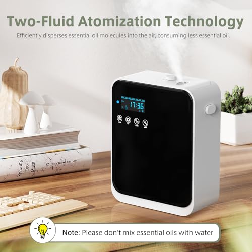 HOTOIQ Waterless Essential Oil Diffuser for Home and Commercial Use, Up to 1500 sq.ft. 240ml Aromatherapy Scent Diffuser f...