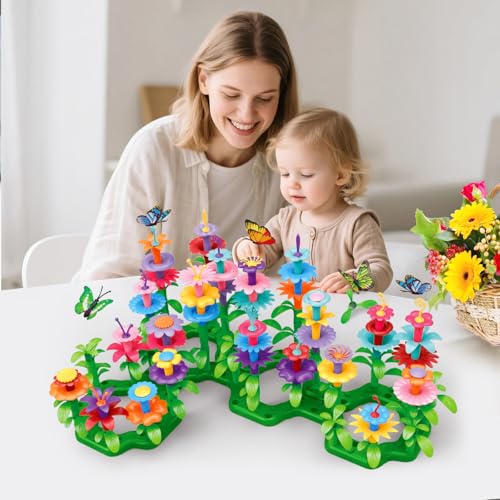 SpringFlower Toys for Girls 3 4 5 6 7 Years Old, Flower Garden Building Kit with Storage case,Educational STEM Toy and Pre...