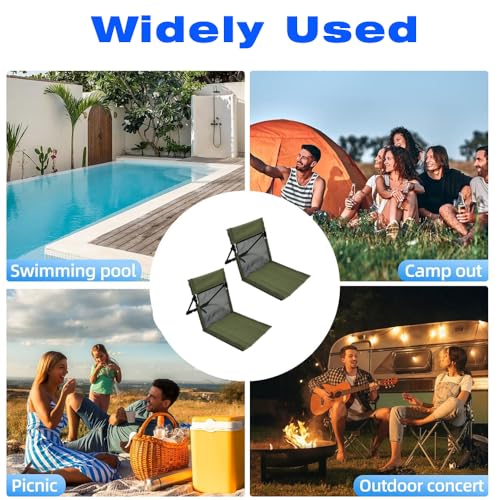 2 Pack Foldable Camping Chairs with Mesh Backrest,Ultra-Light Portable Beach Chairs with Carry Bag for Sunbathing Swimming...