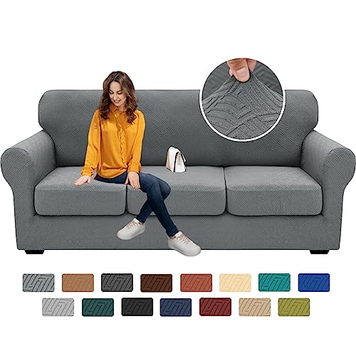 XINEAGE 2026 New 4 Pieces Couch Covers for 3 Cushion Couch Super Stretch Thick Soft Sofa Cover Anti Slip Sofa Slipcover Do...